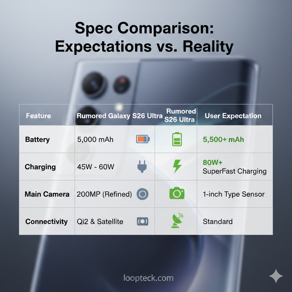 Galaxy S26 Ultra expectations compared to Galaxy S24 Ultra Loop Teck