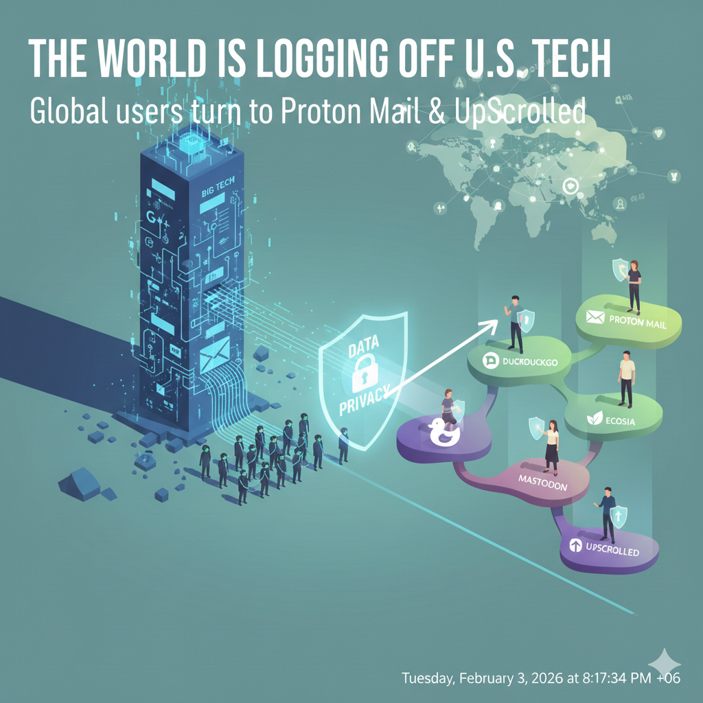 The world is trying to log off U.S. tech — Some global users are turning to services like Proton Mail and UpScrolled instead.