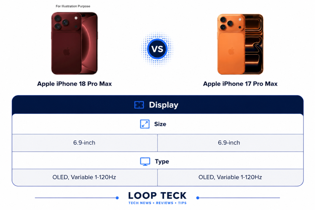 Apple iPhone 18 Pro Max vs iPhone 17 Pro Max comparison