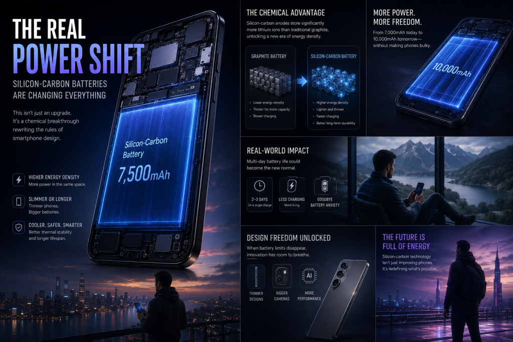 Silicon-carbon battery smartphone technology