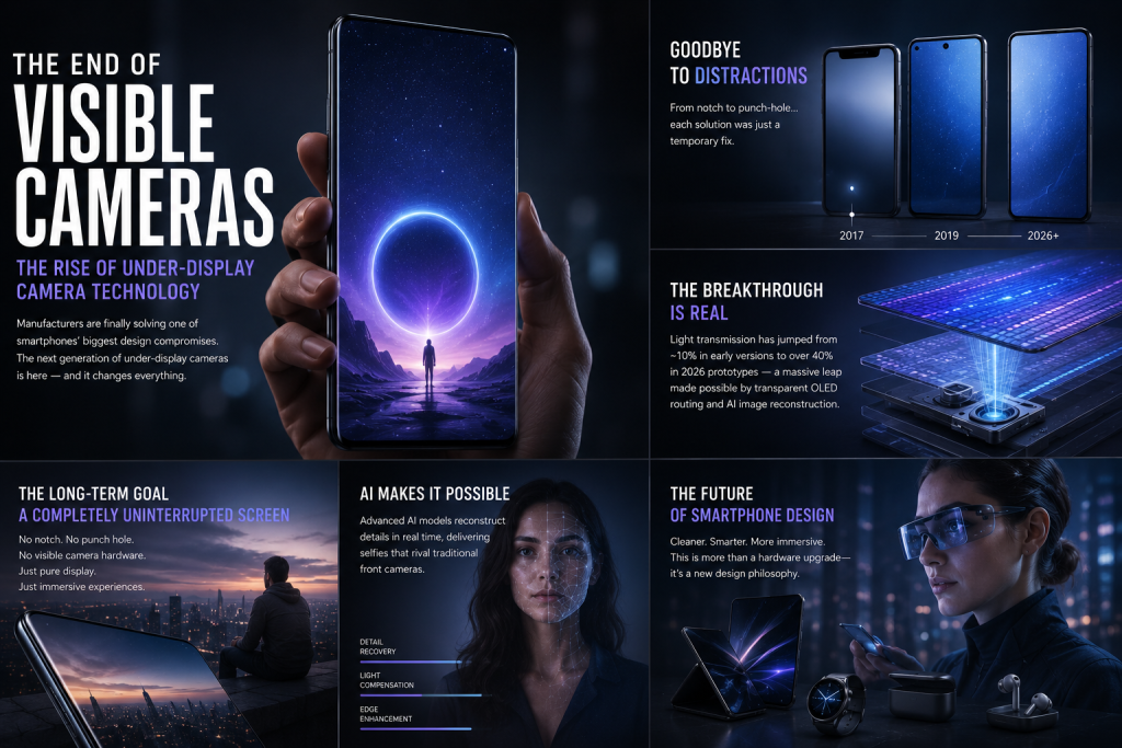 Under-display camera smartphone without notch
