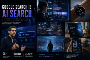 Google AI Search strategy showcasing artificial intelligence integration across search products