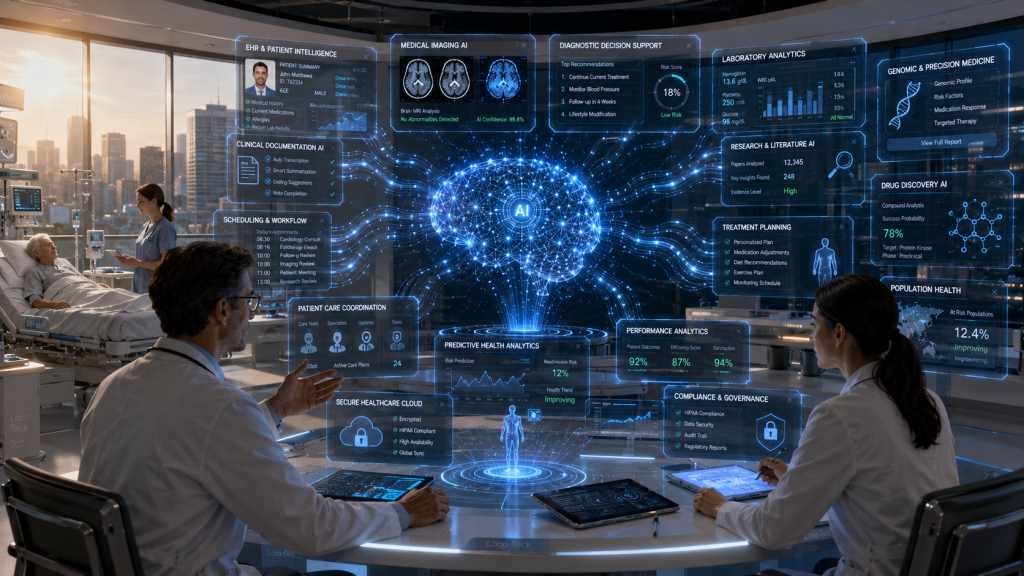 AI agents operating inside secure enterprise environments protected by encryption, Zero Trust security, identity management, and AI governance frameworks.